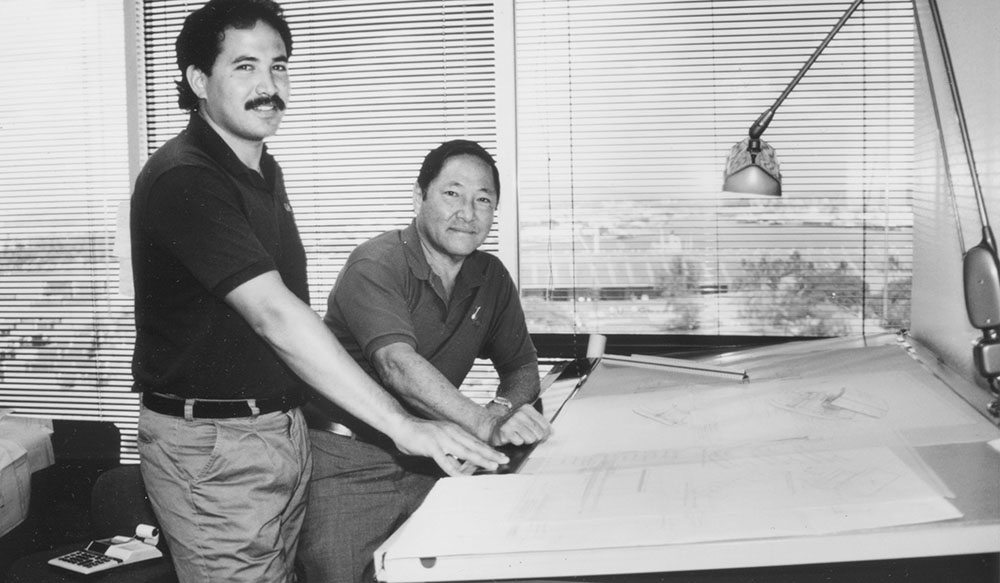 Rudy Choy and Barry Choy drafting